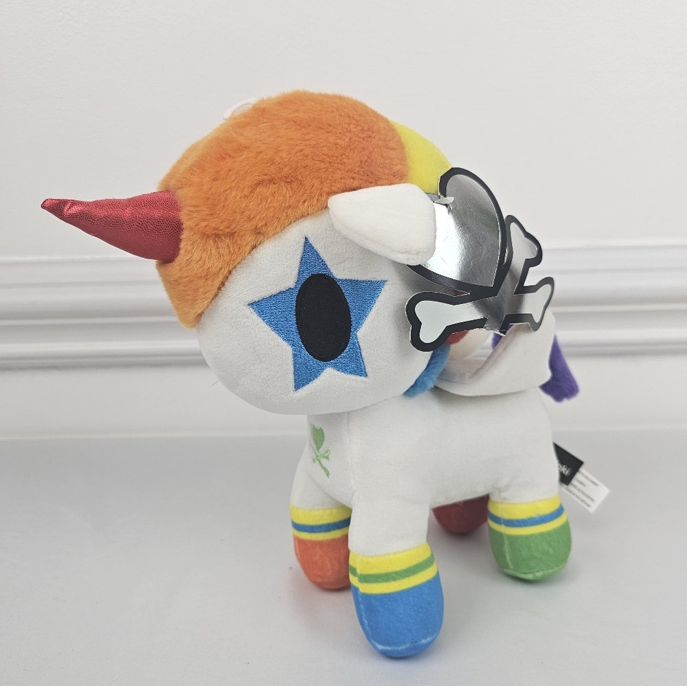 Tokidoki Unicorno Bowie Unicorn Pegasus Rainbow, Stars, Aurora Stuffed Plush Toy